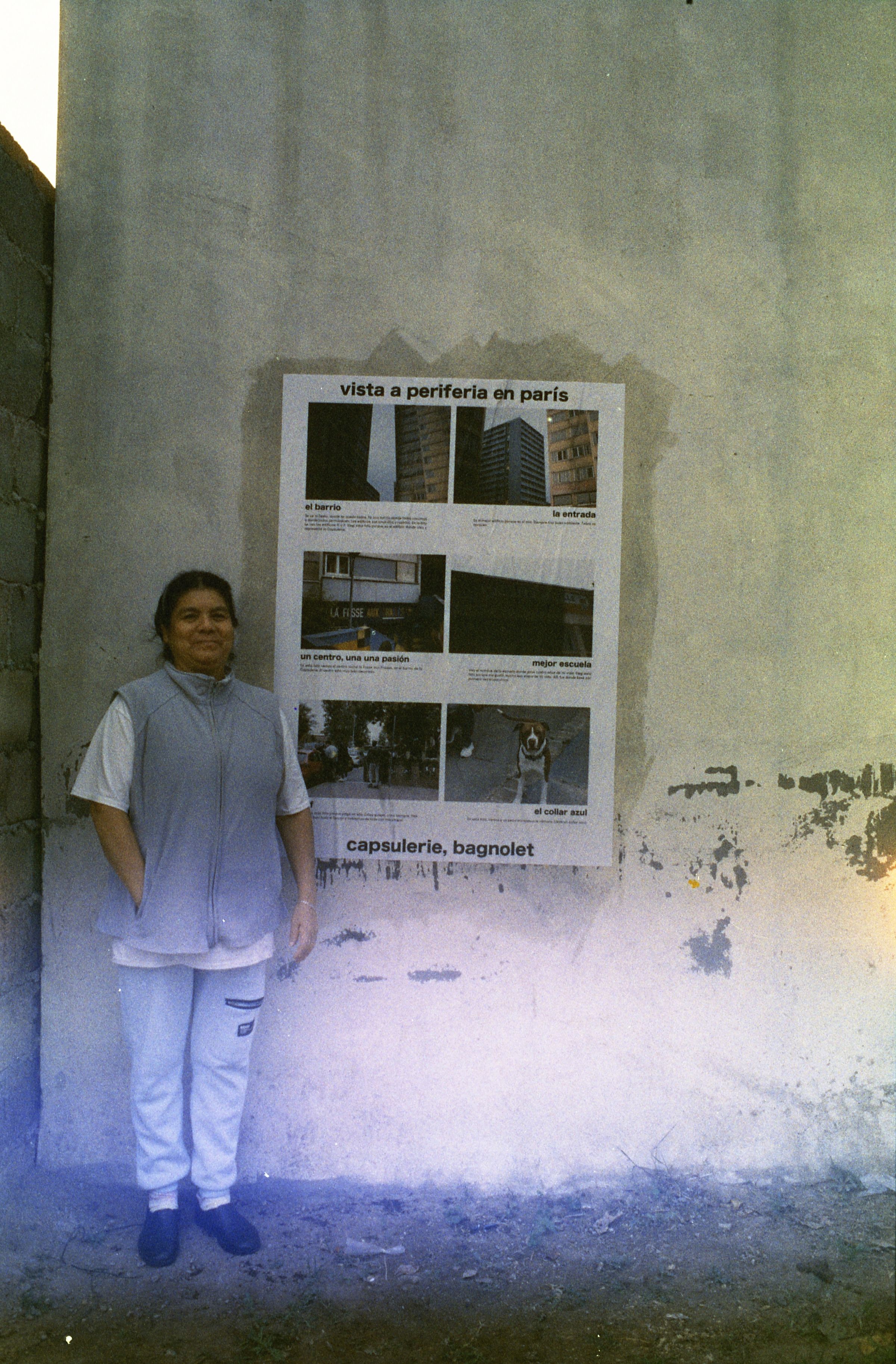retrato em grande formato colado na rua, Valle de Chalco